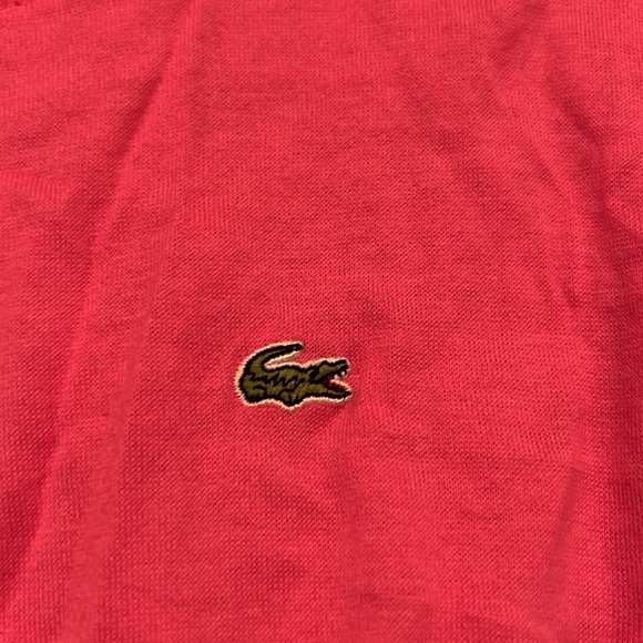 Lacoste pink long sleeve pull over. Can be used to layer, hot pink color. - Picture 3 of 3